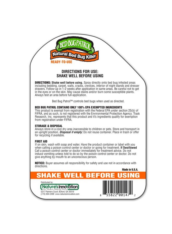 Bed Bug Patrol Natural Bed Bug Killer Spray, Child & Pet Friendly, Non-Toxic, Suitable for Home, Office, Vehicles, Mattresses & Furniture - 24oz Bottle (2 Pack) - Bug Spray Bed Bug Spray - Bug Bye - Image 3