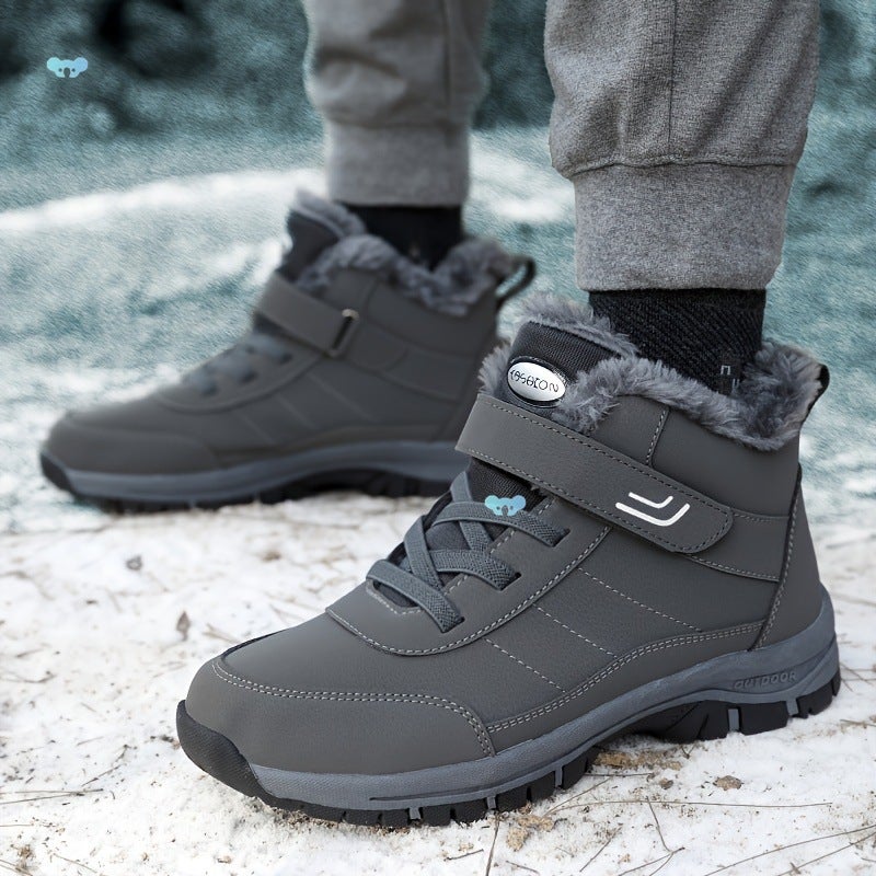 Men'S Snow Boots Thermal Winter Shoes Lace-Up Boots With - Image 2