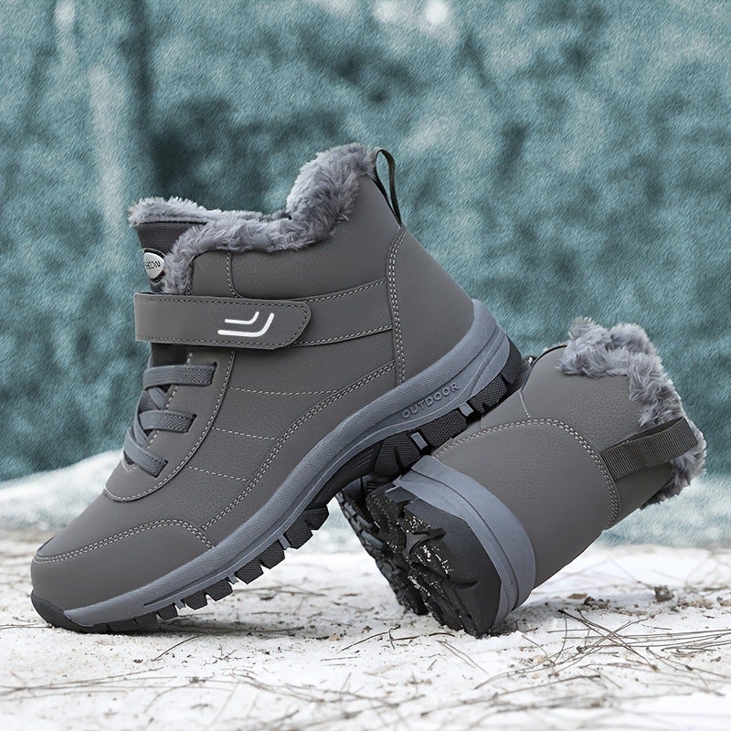 Men'S Snow Boots Thermal Winter Shoes Lace-Up Boots With - Image 3