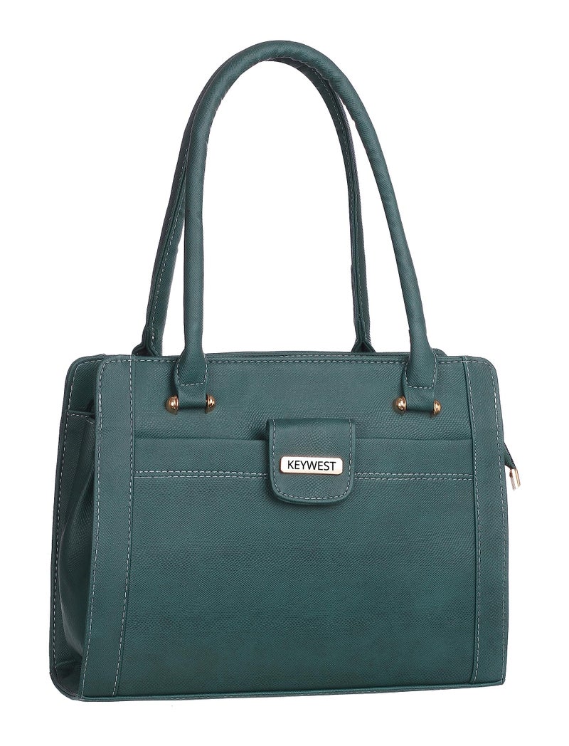 Keywest Women's Britney Satchel Tote Handbag for Women | Ladies purse | Stylish Shoulder Bag | Gift For Woman | Green - Image 1
