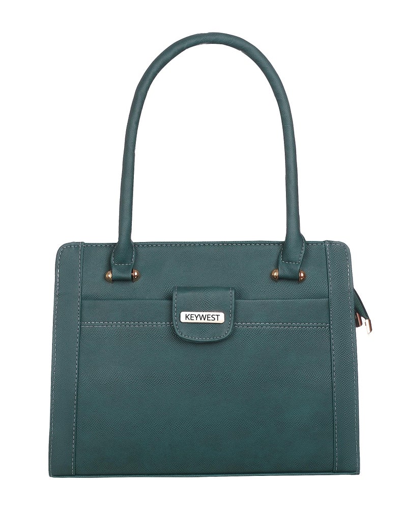 Keywest Women's Britney Satchel Tote Handbag for Women | Ladies purse | Stylish Shoulder Bag | Gift For Woman | Green - Image 2
