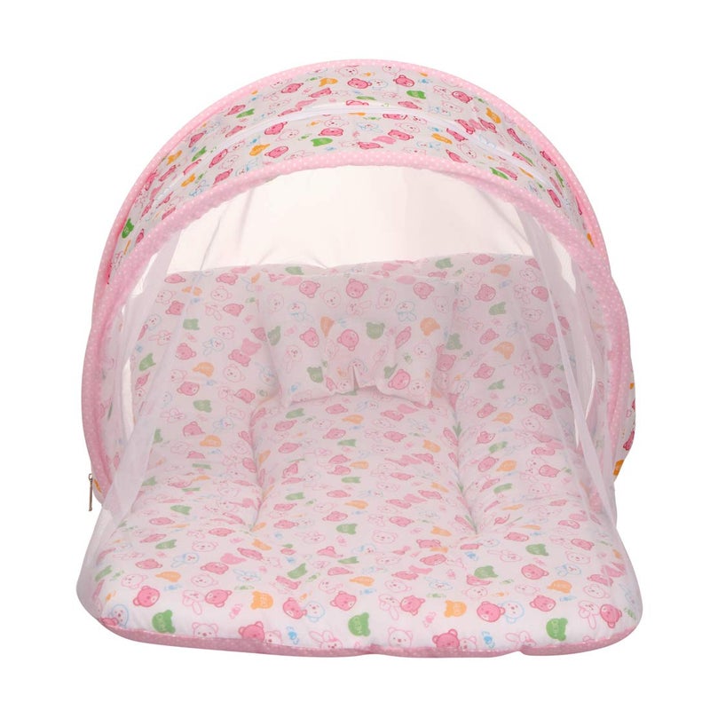 KooKyKooby Baby Mosquito and Insect Protection Net with Bedding (Pink(Teddy)) - Image 4