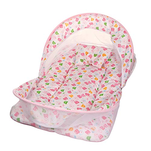 KooKyKooby Baby Mosquito and Insect Protection Net with Bedding (Pink(Teddy)) - Image 3