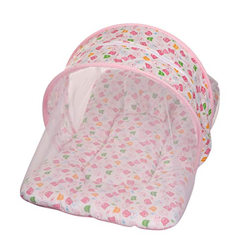 KooKyKooby Baby Mosquito and Insect Protection Net with Bedding (Pink(Teddy)) - Image 2