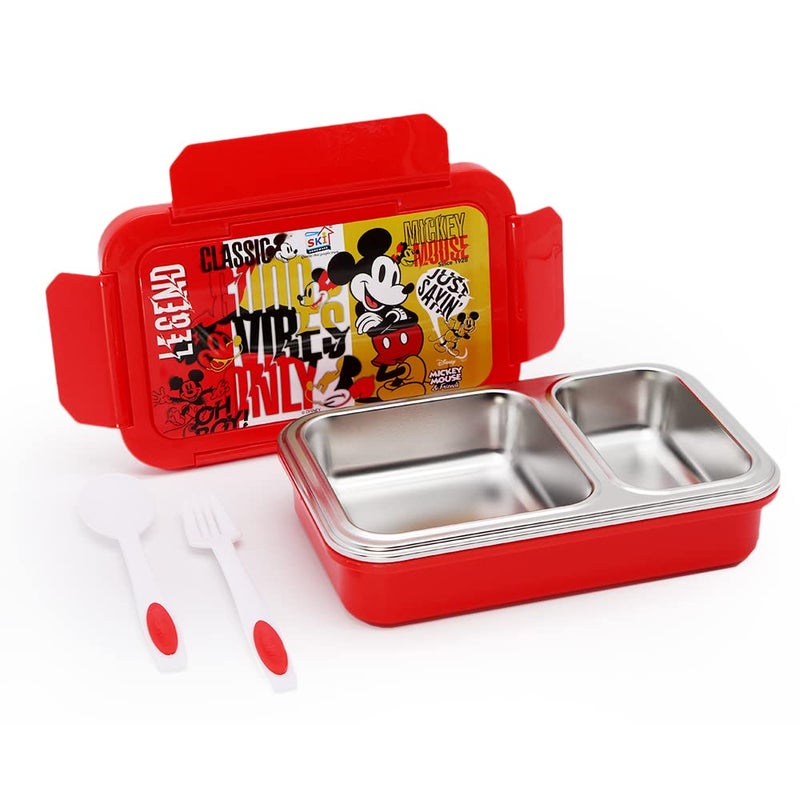 SKi Homeware صندوق غداء معزول من الفولاذ سكي هابي ميل 2 قسم ميكي - Image 2