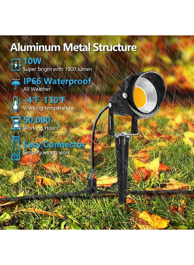 ZUCKEO 10W Low Voltage Landscape Lights LED Landscape Lighting with Connectors, 12V Outdoor Spotlights Yard Garden Pathway Lights, 1000LM Waterproof Warm White Light (14 Pack) - Image 2