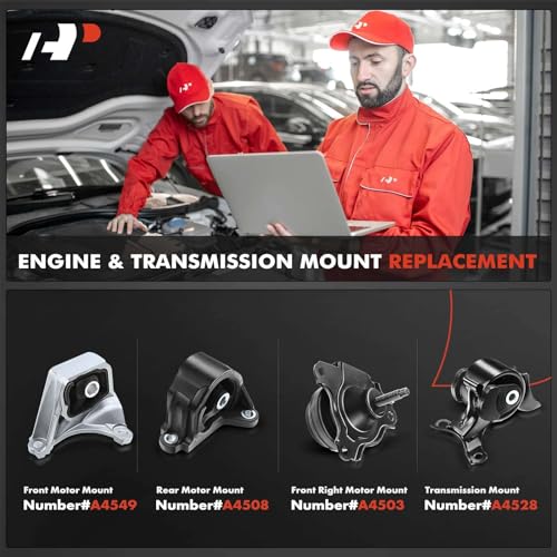 A-Premium 4PCS Engine Motor Mount Transmission Mount Set [Manual Transmission] Compatible with Honda Civic 2002-2005 Hatchback & Acura RSX 2002-2006 Coupe, L4 2.0L, Replace# 50840S6MJ01, 50805SCVA01 - Image 2