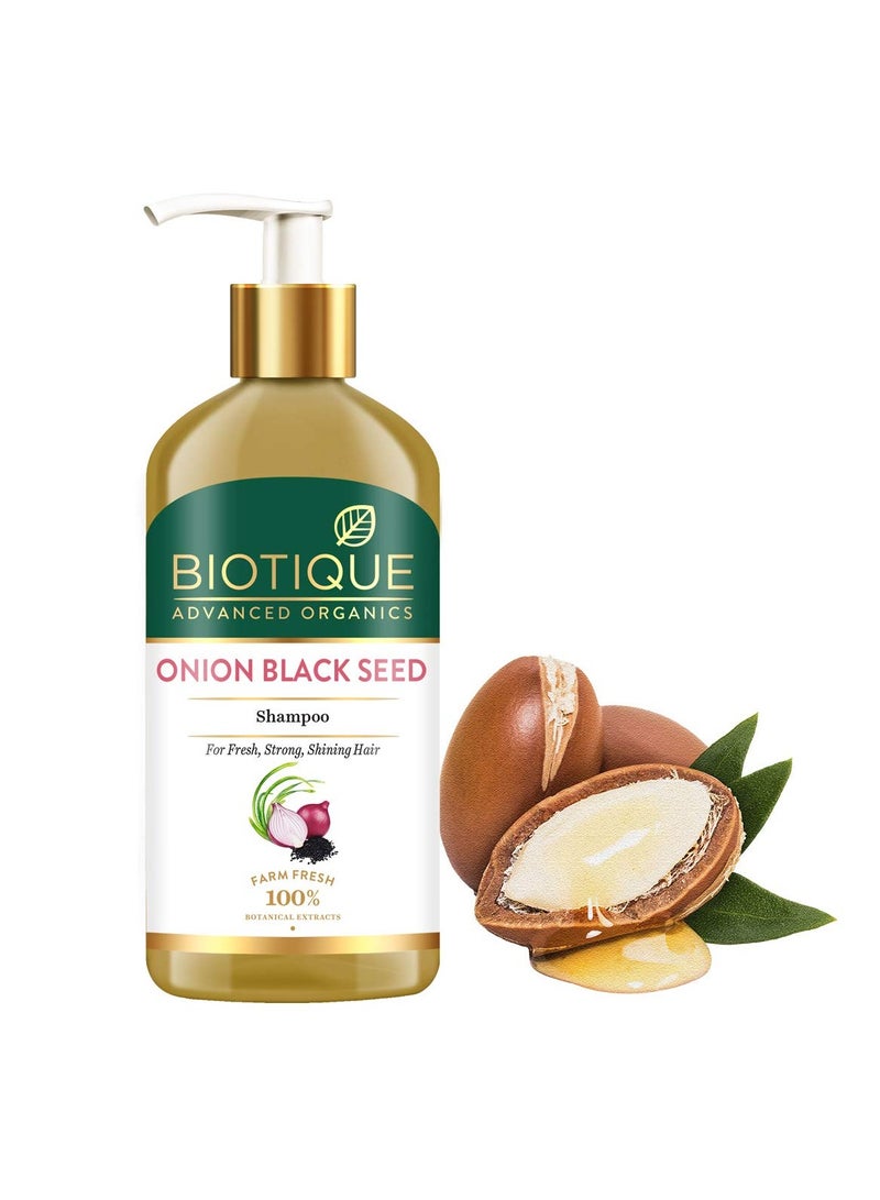 Biotique Onion Black Seed Shampoo Hair Fall Control Fresh Strong Shiny Hair 300ml - Image 2