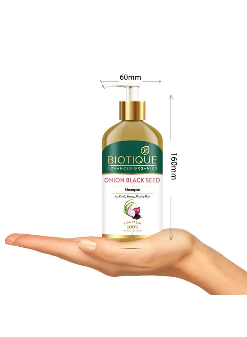 Biotique Onion Black Seed Shampoo Hair Fall Control Fresh Strong Shiny Hair 300ml - Image 3