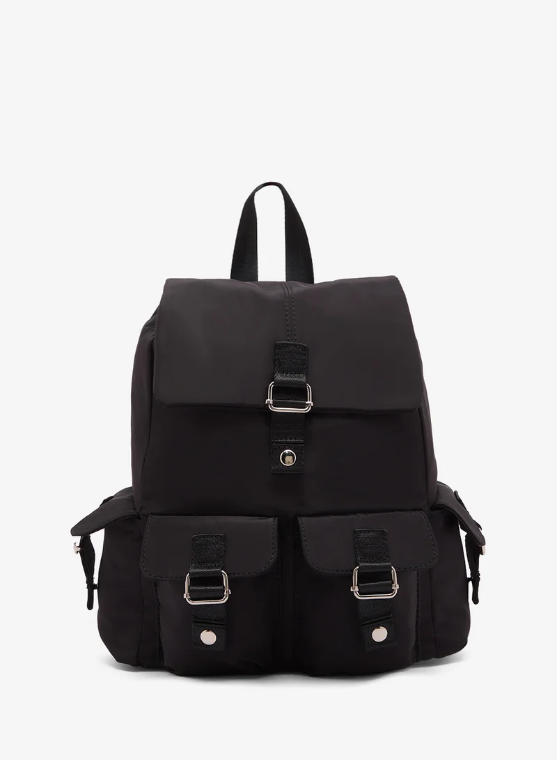 Ginger Pocket Detail Nylon School And Travel Backpack