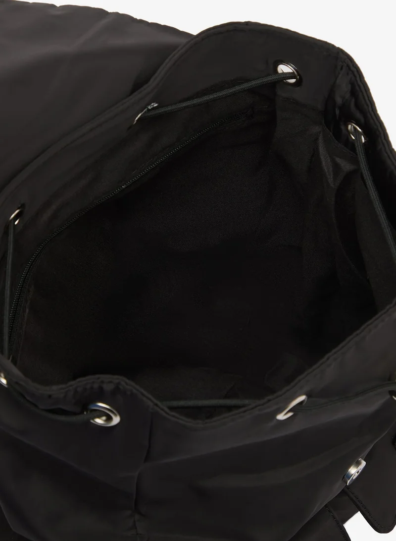 Ginger Black Pocket Detail Nylon School And Travel Backpack for Women | Best Price UAE