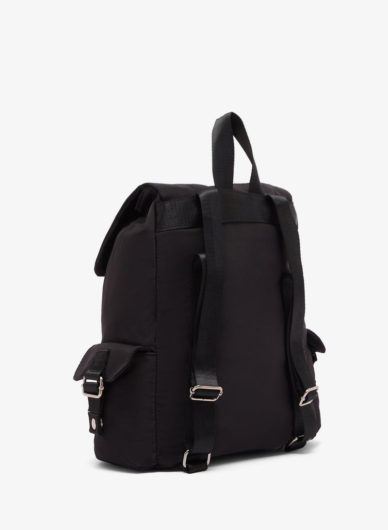 Ginger Pocket Detail Nylon School And Travel Backpack - Image 3