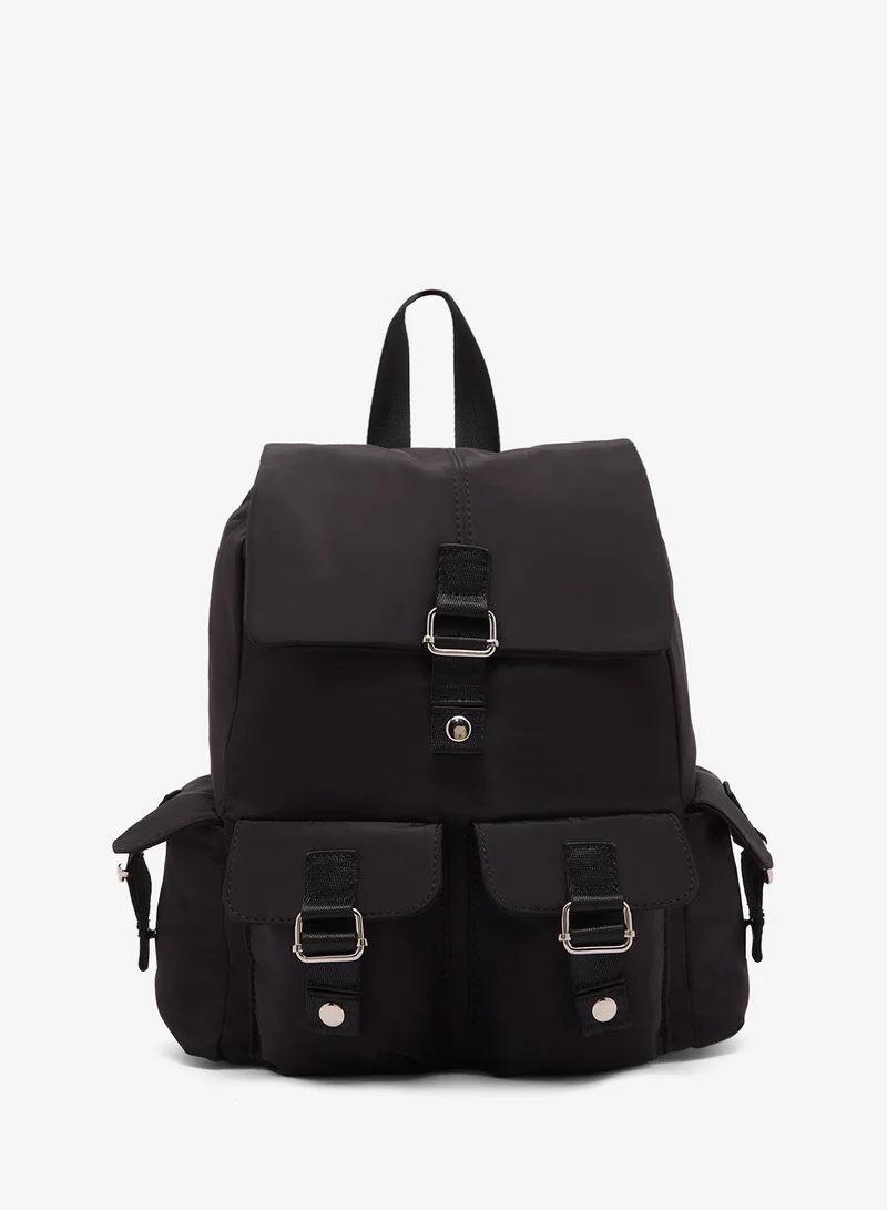 Ginger Pocket Detail Nylon School And Travel Backpack