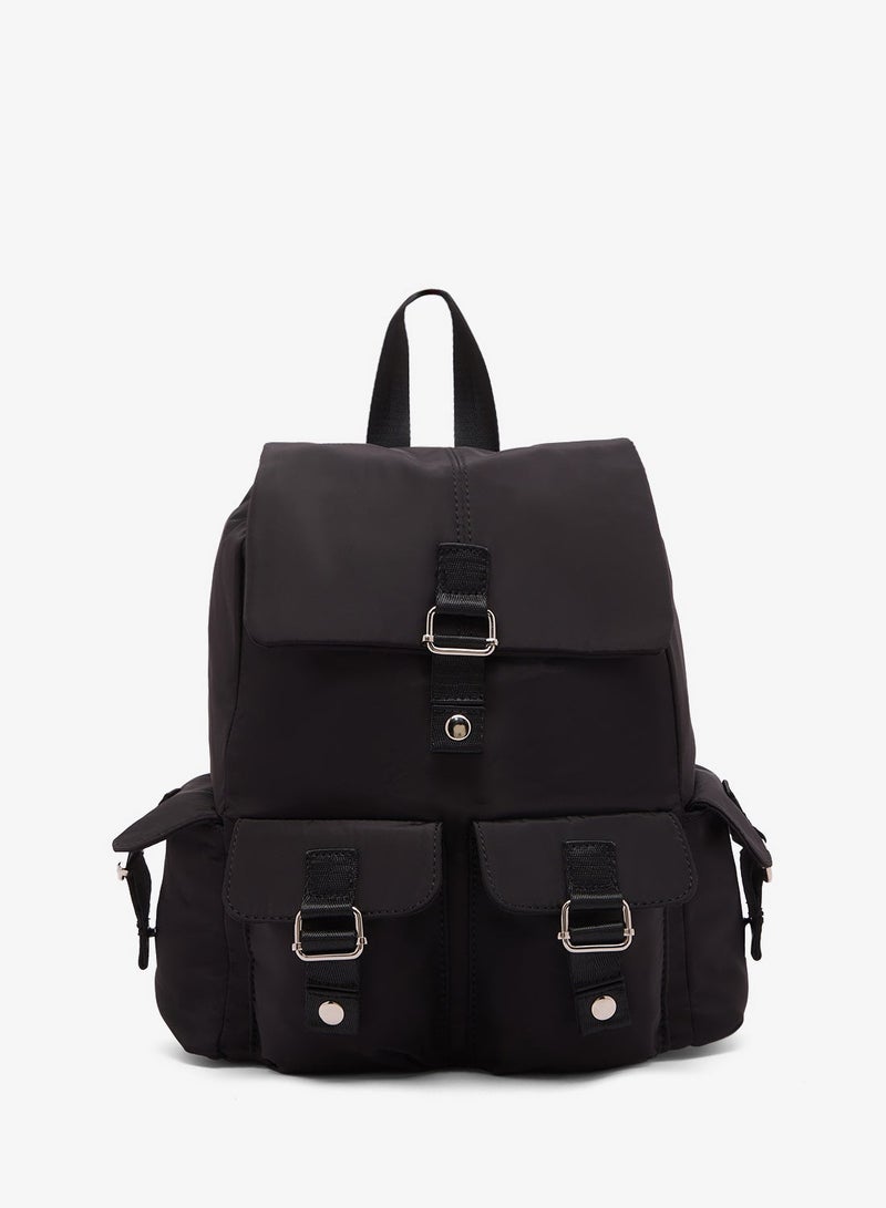 Ginger Pocket Detail Nylon School And Travel Backpack - Image 2