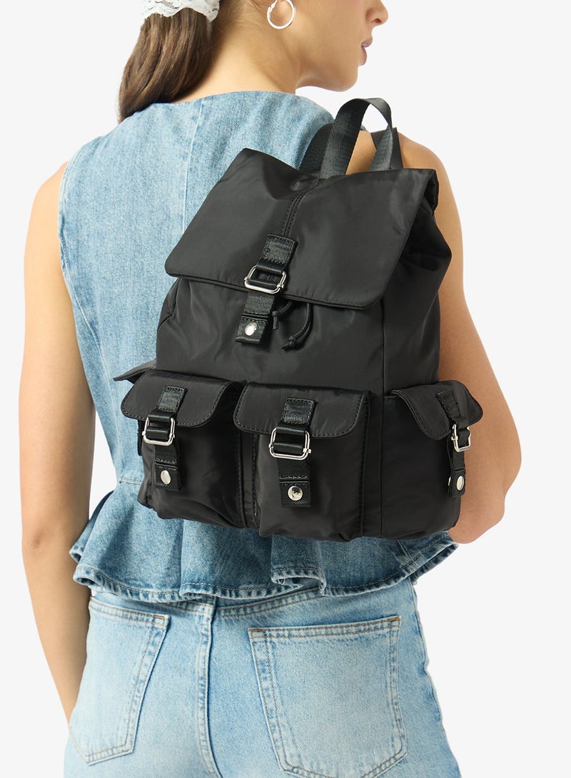 Ginger Pocket Detail Nylon School And Travel Backpack - Image 1
