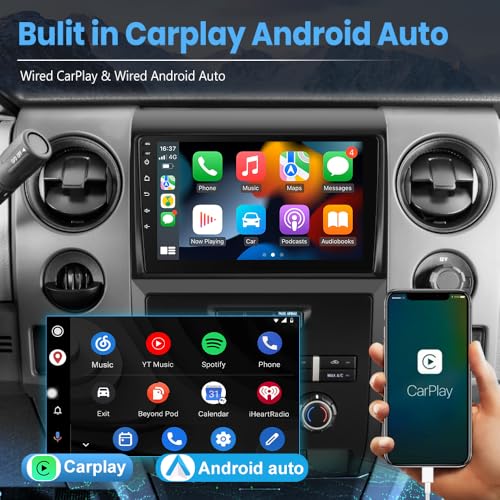 AWESAFE [4+64GB] Qualcomm 8-Core Android Car Stereo for Ford F150 2009 2010 2011 2012, 9 inch F150 Radio Replacement with Wireless Carplay Android Auto/WiFi/GPS/Bluetooth/FM - Image 4