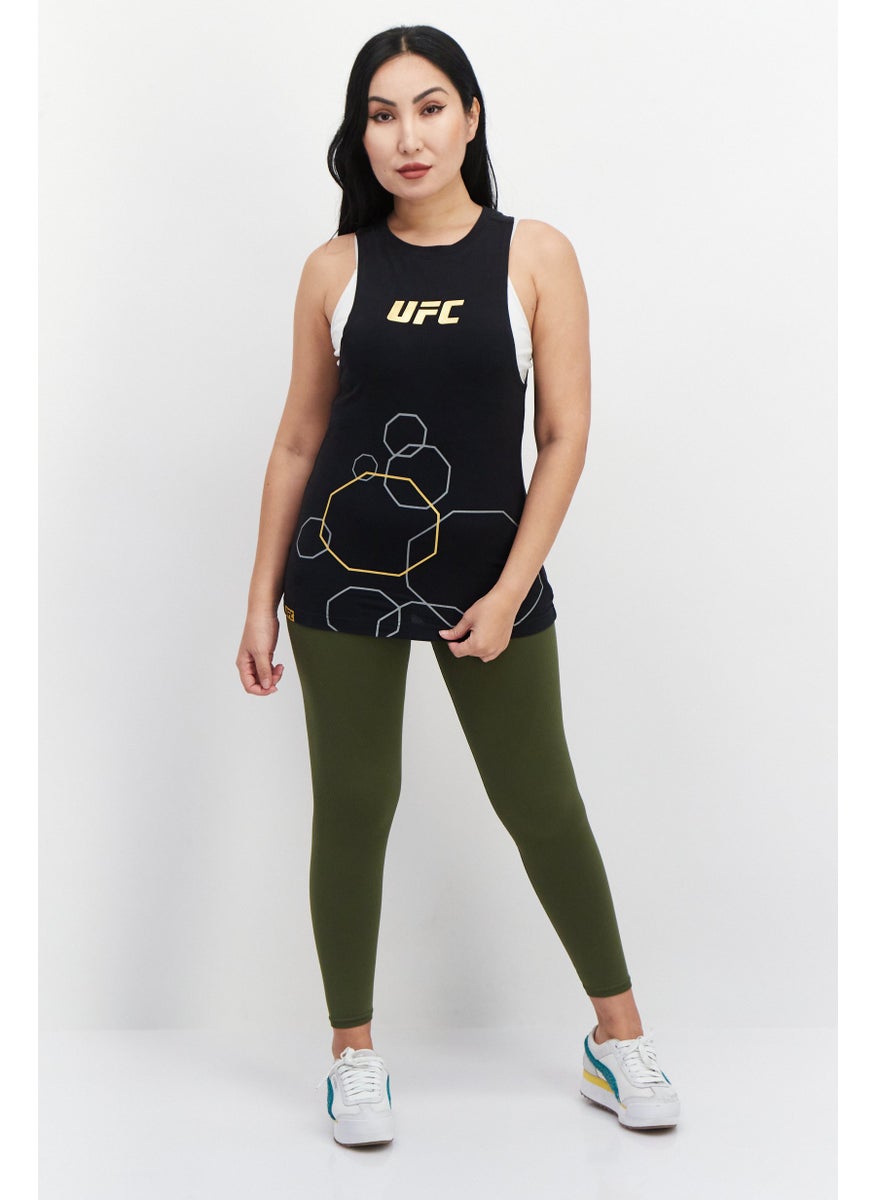 Ufc Women Sportswear Fit Brand Logo Training Tank Top, Black  - Image 3