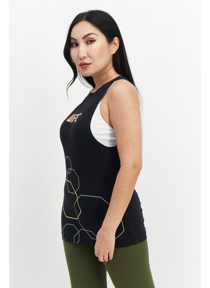 Ufc Women Sportswear Fit Brand Logo Training Tank Top, Black  - Image 2