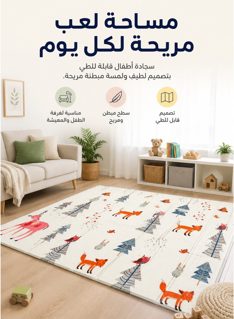 large foldable kids room carpet jungle animal design floor mat kids carpet foam kids carpet girls kids carpet large kids mat play mat for babies baby mat play mat rug floor rug play carpet for kids - Image 2