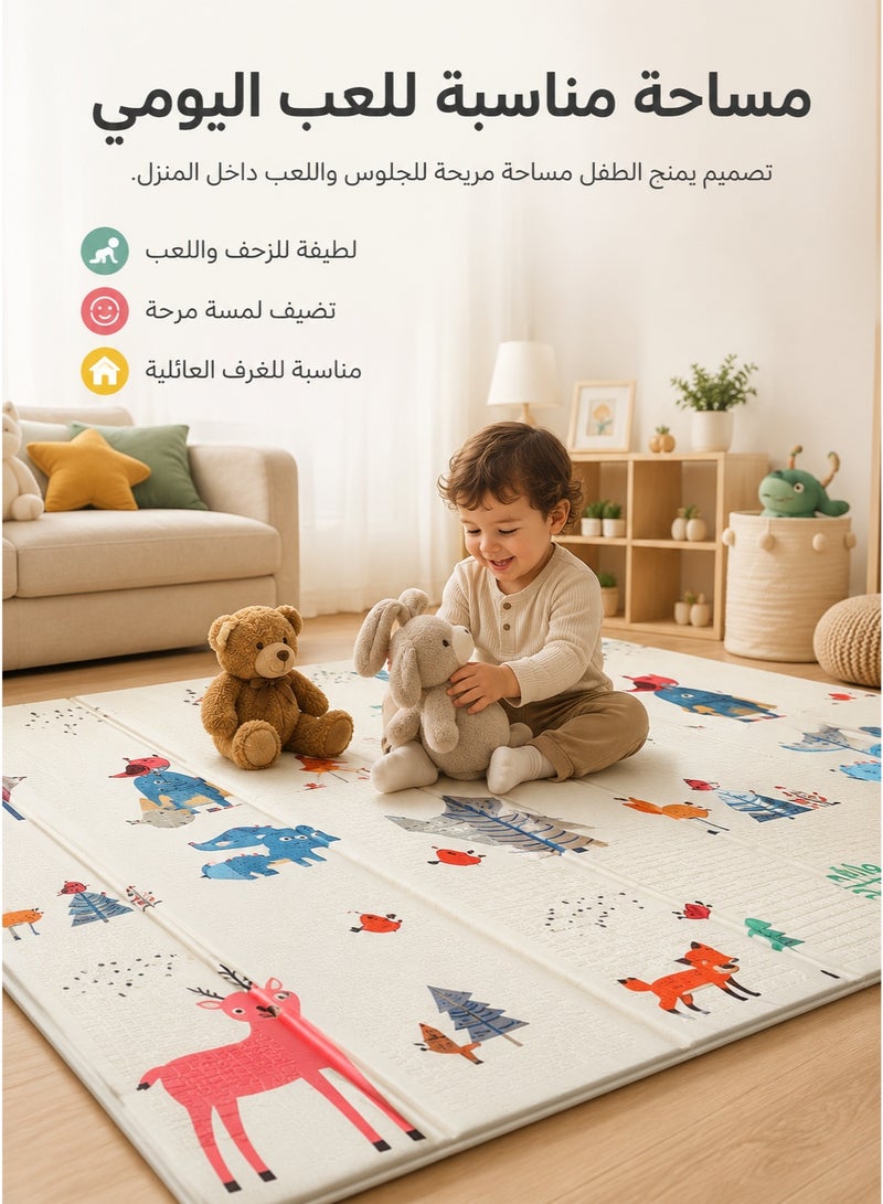 large foldable kids room carpet jungle animal design floor mat kids carpet foam kids carpet girls kids carpet large kids mat play mat for babies baby mat play mat rug floor rug play carpet for kids - Image 1