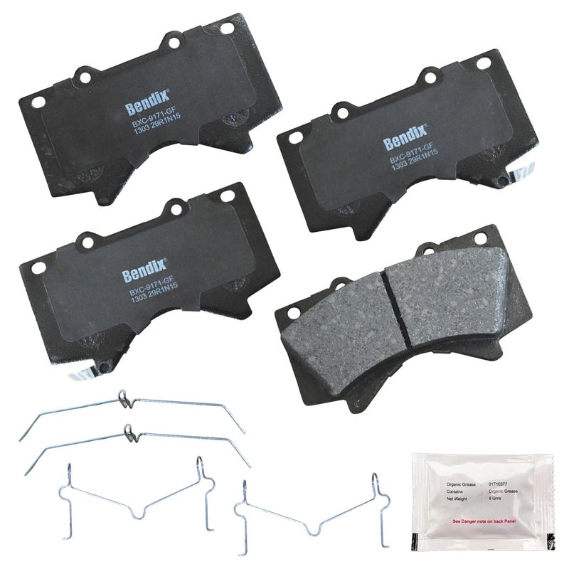 وسادات فرامل سيراميك Bendix Priority1 CFC1303 للأمام لسيارات لكزس LX570 20112008 و LX570 20212013 و تويوتا لاند كروزر 20112008 و لاند كروزر 20212013 و سيكويا 20222008 و توندر 20212007