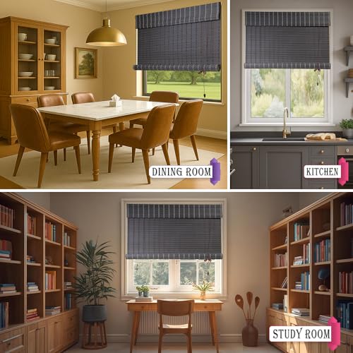 Mr.ChickWala Light Filtering & Cooling PVC Exterior & Interior Striped Opaque Window Blind for Balcony and Outdoor Area - Sun Shade, Heat Reducing, Dark Brown (3Feet Width X 7Feet Height) - Image 5