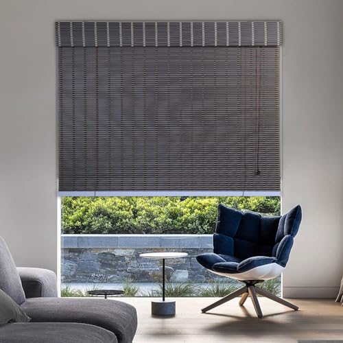 Mr.ChickWala Light Filtering & Cooling PVC Exterior & Interior Striped Opaque Window Blind for Balcony and Outdoor Area - Sun Shade, Heat Reducing, Dark Brown (3Feet Width X 7Feet Height) - Image 3