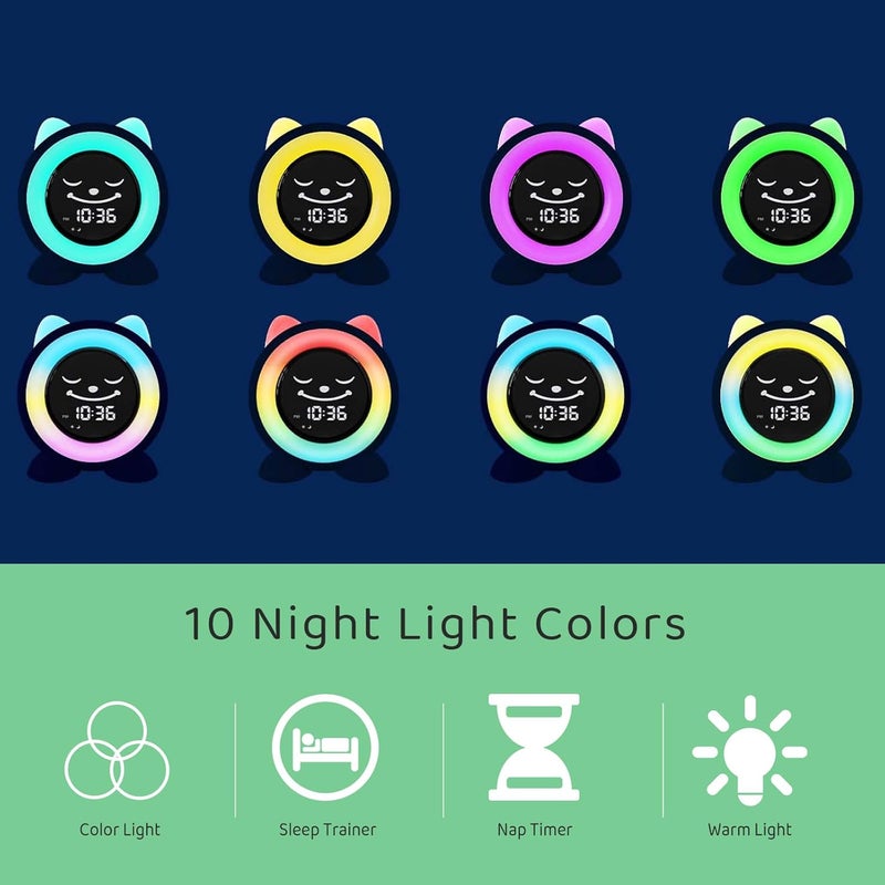Five Home Toddlers Sleep Training Clock, Kids Alarm Clock with Night Light & Nap Timer, Ok to Wake Clock for Girls and Boys - Image 5