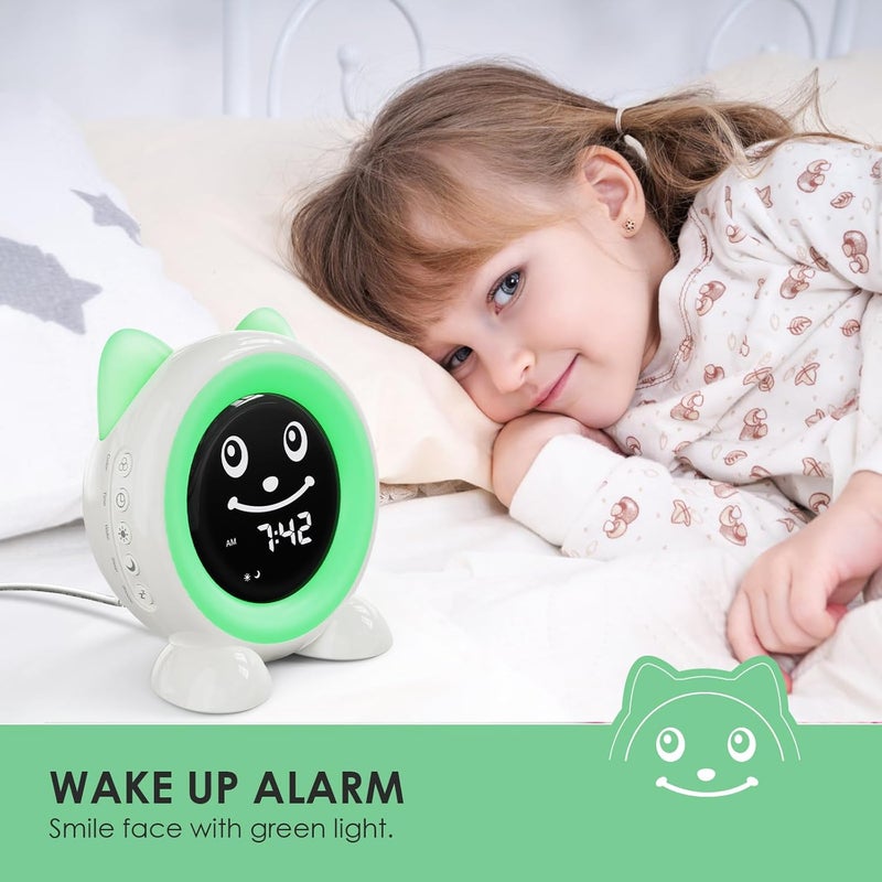 Five Home Toddlers Sleep Training Clock, Kids Alarm Clock with Night Light & Nap Timer, Ok to Wake Clock for Girls and Boys - Image 3