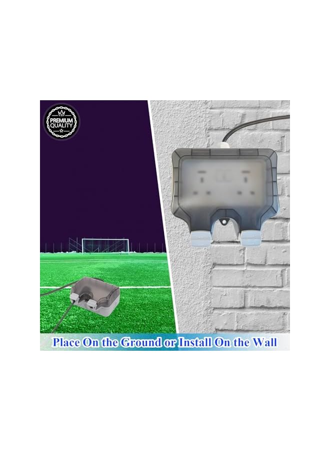 promass Outdoor Socket with 32Ft Extension Cord and Switch,IP66 Waterproof Double Electrical Plug Outlet Box,Power Sockets Exterior for Garden Garage Outside Electric Appliance - Image 5