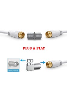 SUNSAR 8Pack Coaxial Cable Connector and Female to Female F-Type Gold Plated AdapterRight Angle RG6 Coax Cable Extender, for TV Cables  - Image 4