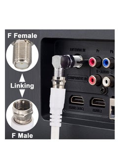 SUNSAR 8Pack Coaxial Cable Connector and Female to Female F-Type Gold Plated AdapterRight Angle RG6 Coax Cable Extender, for TV Cables  - Image 5