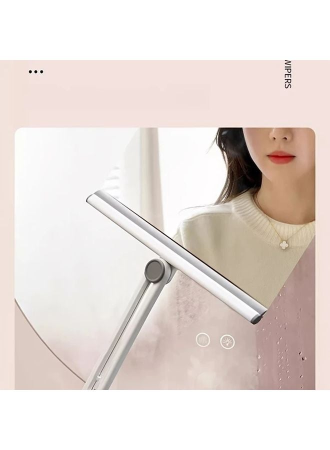 Blue Foldable Glass Wiper Multifunctional Handheld Window Cleaner With Scraper - Image 2