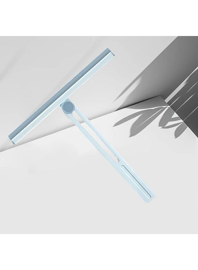 Blue Foldable Glass Wiper Multifunctional Handheld Window Cleaner With Scraper - Image 1