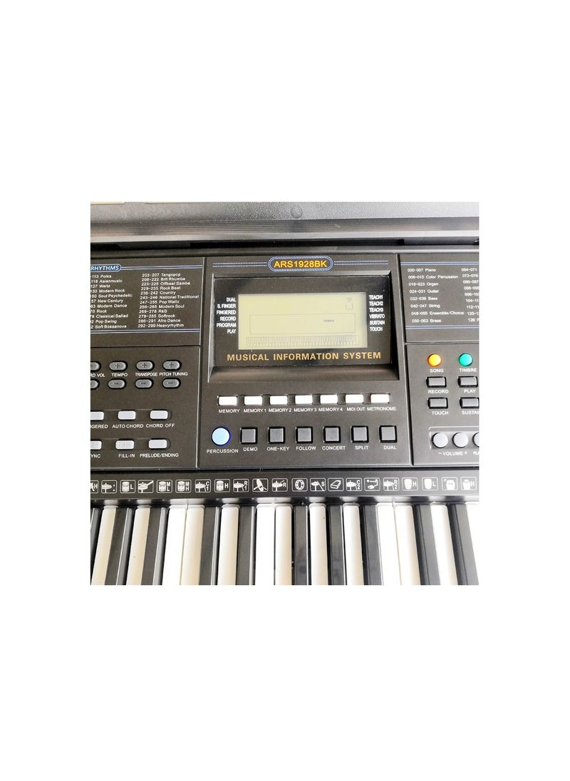 null - Aiersi Touch Response 61 Keys Electronic Organ ARS1928BK - Image 1