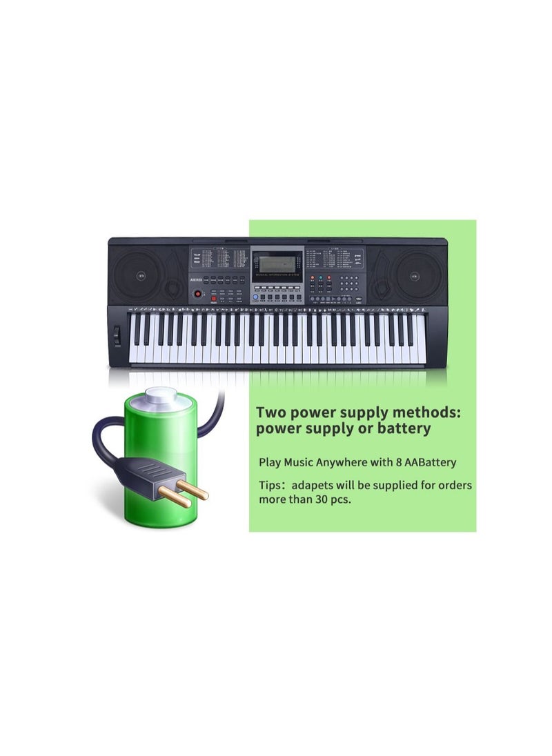 null - Aiersi Touch Response 61 Keys Electronic Organ ARS1928BK - Image 1