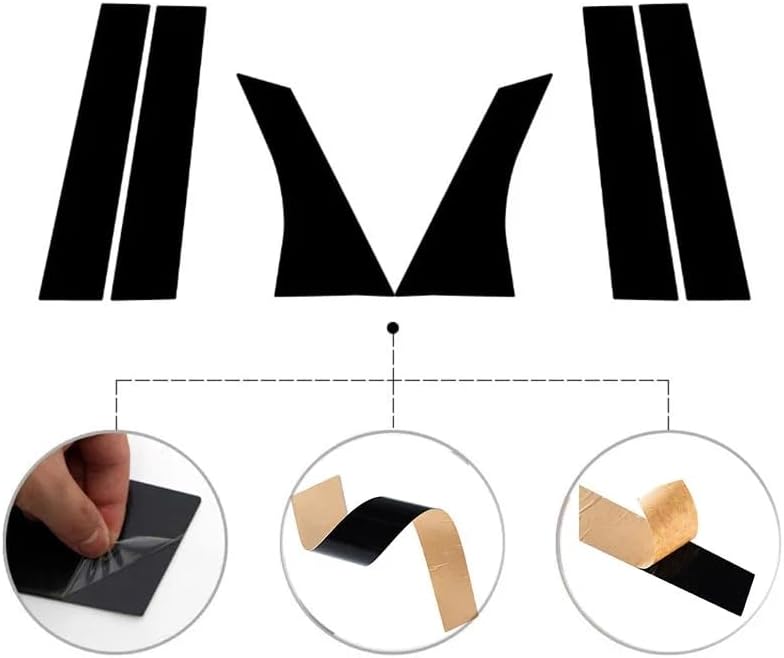 QASULER 6Pcs Car Pillar Trim Cover Stickers for Ford Focus - Image 2