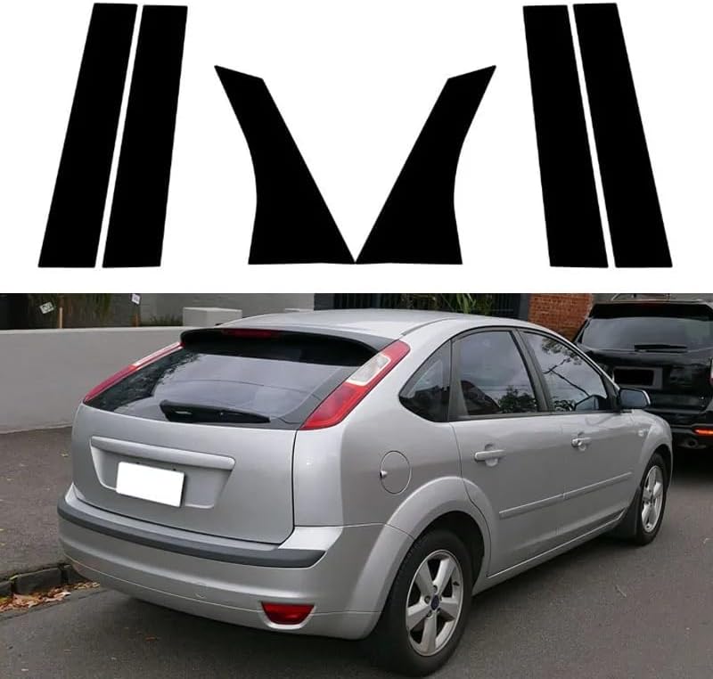 QASULER 6Pcs Car Pillar Trim Cover Stickers for Ford Focus - Image 5
