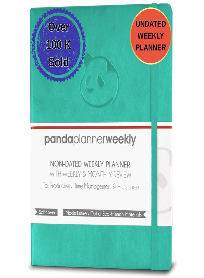 Panda Planner Weekly Turquoise - Productivity & Happiness- 1 Year Planner - 8.5 x 11" - Softcover - Weekly Layout, Calendar, Journal, Daily Gratitude, Personal Organizer: All-in-1! Guaranteed - Image 1