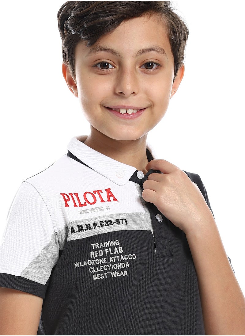 Caesar - Boys Collared Neck Polo Shirt - Image 1