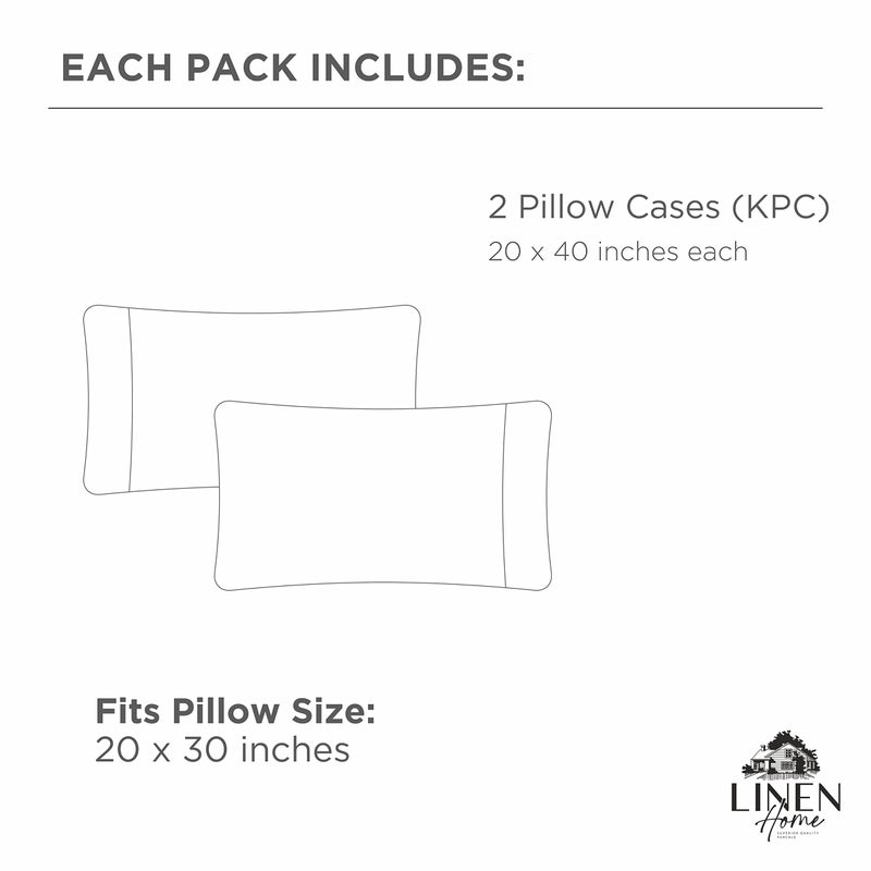 Linen Home 100% Cotton Percale Pillowcases King Size  English Rose  2 Pieces of Pillow Case  Crisp and Cool Strong Bed Linen  20 inches X 40 inches  - Image 5