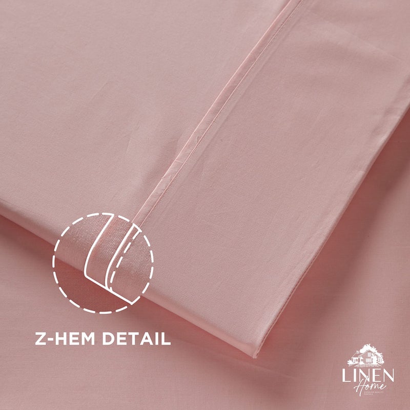 Linen Home 100% Cotton Percale Pillowcases King Size  English Rose  2 Pieces of Pillow Case  Crisp and Cool Strong Bed Linen  20 inches X 40 inches  - Image 3