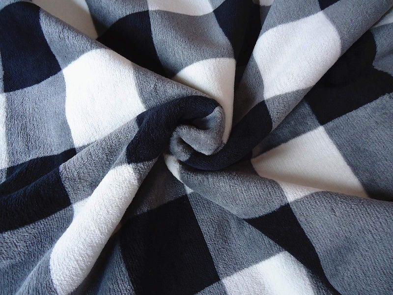 UKELER بطانية UKELER بفحص/مربعات بوفالو 60''×50'' للكنبة - فخمة ناعمة من الفلانيل والشيربا للسرير للأطفال والبالغين - Image 5