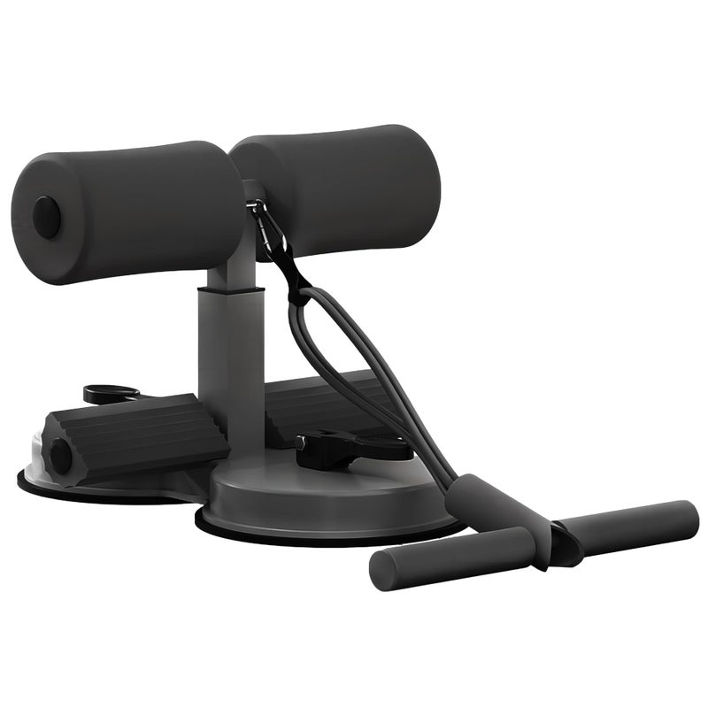 ISMIER Sit Up Bar Foot Holder Heigh Adjustable - Sit Up Assistance Device with 2 Strong Suction Cups - Essential Ab Workouts & Core Exercise Equipment for Home Workouts (BLACK) - Image 1
