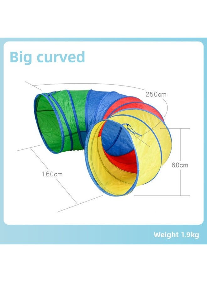 Children's Sunshine Tunnel Crawler Sensor Training Equipment Baby's Indoor Toy Rainbow Caterpillar Drill Hole Tent-Color:Big Bend - Image 1