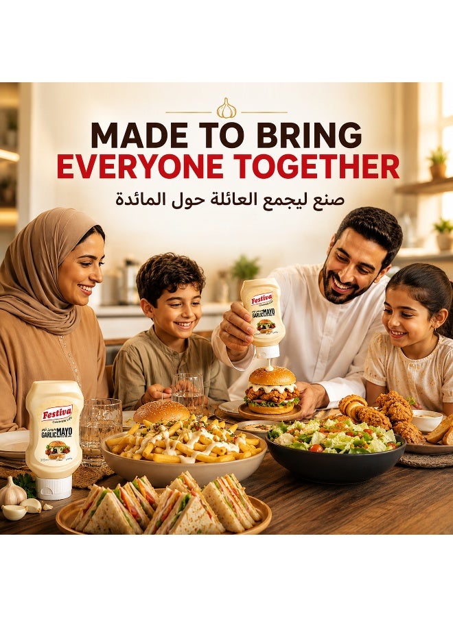 Festiva Garlic Mayonnaise 315ml Squeezy Bottle - Creamy Mayo Sandwich Spread for Burgers, Sandwiches, Wraps and Snacks - Dip and Dressing - Image 5