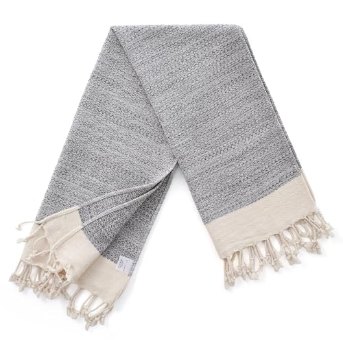 BAY LAUREL Turkish Hand Towel – Pack of 2 | Soft & Absorbent Decorative Towels for Bathroom, Hand, Face, Hair, Gym, Yoga, SPA, Kitchen & Tea | Boho Decor (Gray, Diamond 15x26 Inches (Set of 2) - Image 4