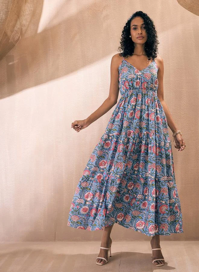 ساسافراس Floral Print Maxi Dress