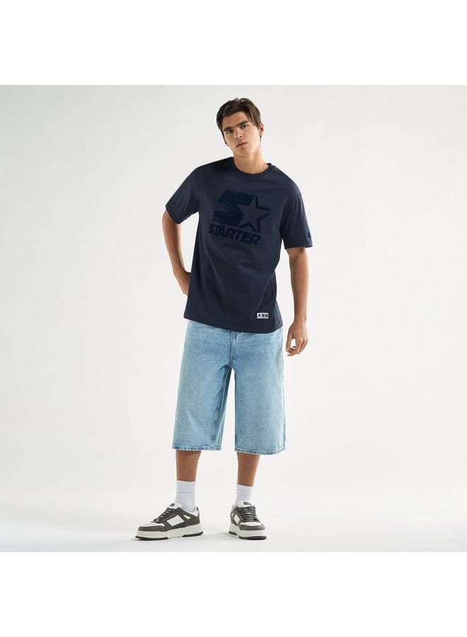 Starter Print T-shirt with Crew Neck and Short Sleeves - Image 2