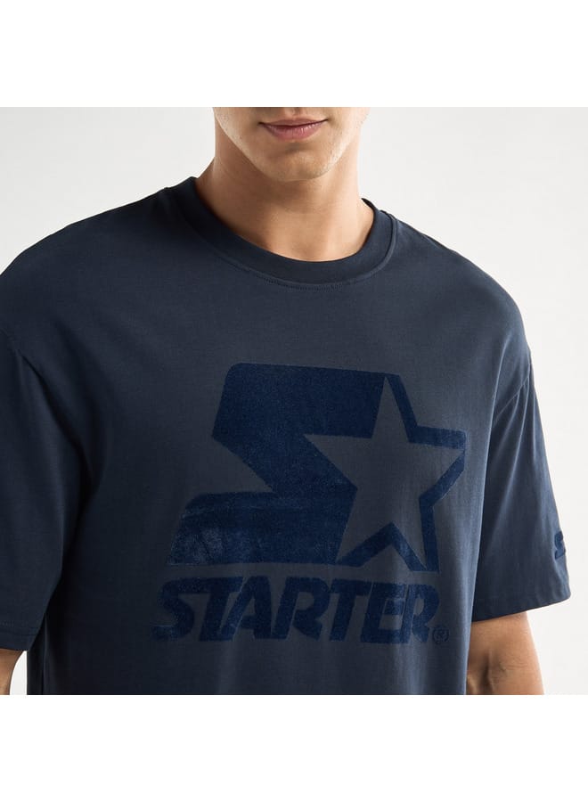 Starter Print T-shirt with Crew Neck and Short Sleeves - Image 4
